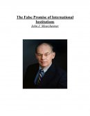"the false promise of institutions" , John J. Mearsheimer