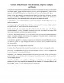 Compte rendu Français : Flor de Doñada, Empresa Ecologica certificada