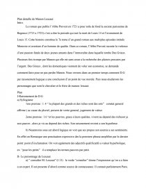 dissertation manon lescaut plan