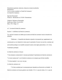 sujet dissertation fond de commerce