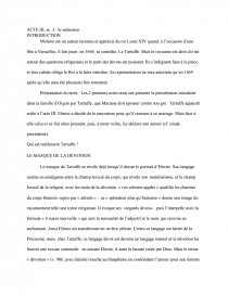 Acte 3 Scene 3 Tartuffe De Moliere Memoire Dissertation