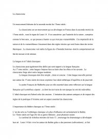 dissertation classicisme seconde