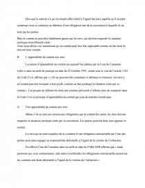 Dissertation juridique sur les tiers et le contrat