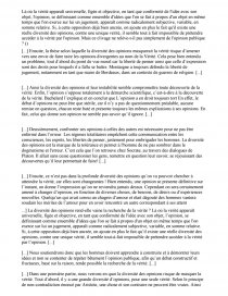 dissertation verite et opinion