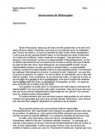 Sommes Nous Responsables De Toutes Nos Actions Dissertation Pocx1999