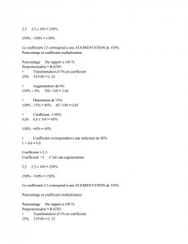 Coefficients Multiplicateurs Et Pourcentages 1ère Mathématiques