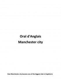 Oral D Anglais Sur Manchester City Dissertation Cheick Coulibaly