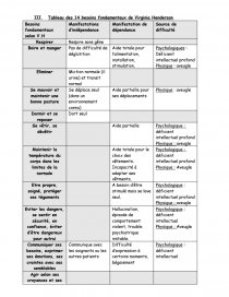 Tableau Des 14 Besoins Fondamentaux Virginia