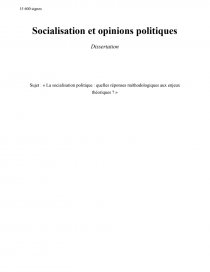 Dissertation sociologie la socialisation