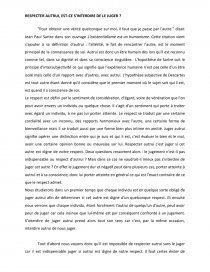 Respecter Autrui Est Ce S Interdire De Le Juger Dissertation Soficelle