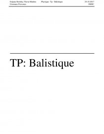 Bac Physique Un Peu De Balistique