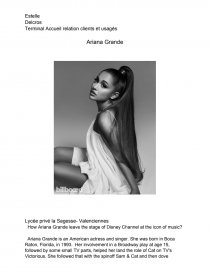 Theme En Anglais Sur Ariana Grande Bac Pro Commentaire D Arret Tetelledls