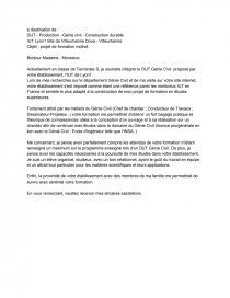 Lettre De Motivation Dut Genie Civil Parcoursup Lettre Type Salvos