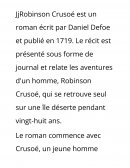 Résumé de Robinson Crusoé de Daniel Defoe