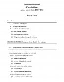 Plan de cours droit des contrats L2 droit