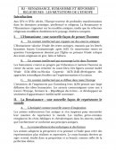 Renaissance, humanisme et réformes religieuses Renaissance, humanisme et réformes religieuses