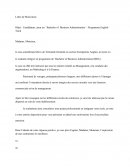 Candidature pour un ‘ Bachelor of Business Administration’ - Programme English Track Candidature pour un ‘ Bachelor of Business Administration’ - Programme English Track