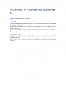Résumé de l'IA Act (Artificial Intelligence Act) Résumé de l'IA Act (Artificial Intelligence Act)