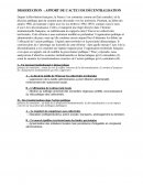 Apport de l'acte Ide décentralisation Apport de l'acte Ide décentralisation