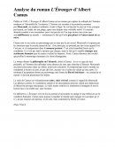Analyse du roman L’Étranger d’Albert Camus Analyse du roman L’Étranger d’Albert Camus