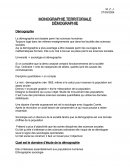 Monographie territoriale : la démographie Monographie territoriale : la démographie