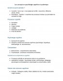 Les concepts en psychologie cognitive et analytique Les concepts en psychologie cognitive et analytique