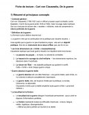 Fiche de lecture : De la guerre, Carl von Clausewitz Fiche de lecture : De la guerre, Carl von Clausewitz