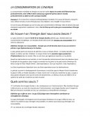 La consommation de l'énergie La consommation de l'énergie