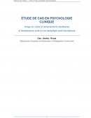 Etude de cas en psychologie clinique Etude de cas en psychologie clinique
