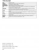 Fiche de projet Fiche de projet